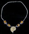 Fossil Ammonite Necklace With Tigerseye #3592-1